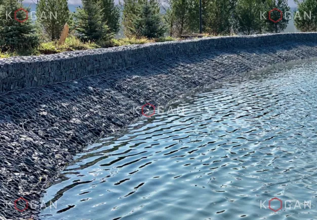 Укрепление берега с помощью матрацев Рено